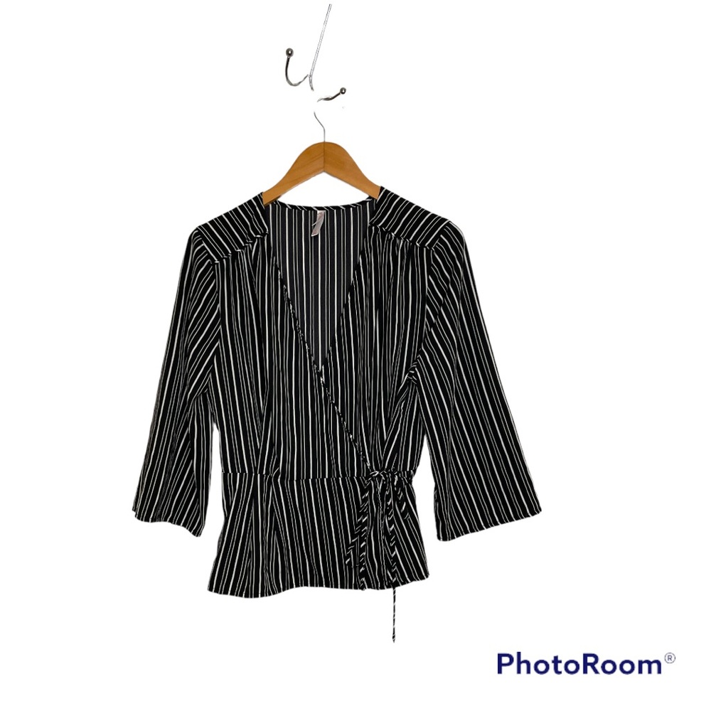 Striped Xhilaration Wrap Top
